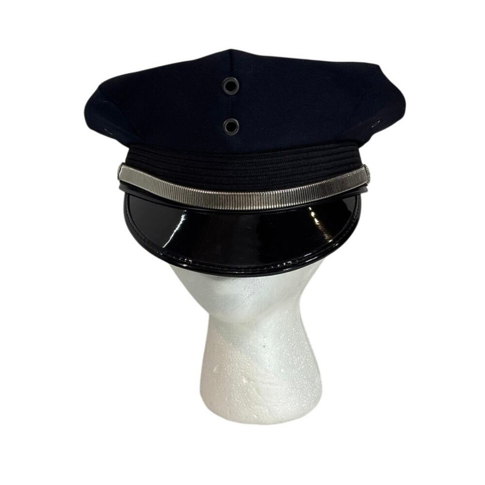 Vintage Keystone Uniform Police Hat Cap Cop Costume Visor Navy Blue Size 7 1/8